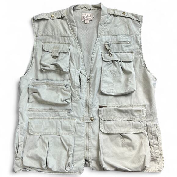 Vintage Woolrich Safari Vest Men’s 2XL Hunting Fishing Photography Khaki Cargo - Picture 1 of 5